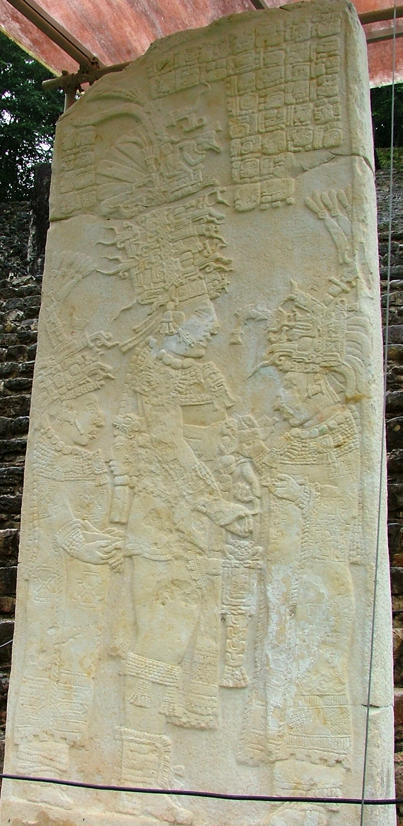 Bonampak Stela 2: Detail of the women's brocaded garments