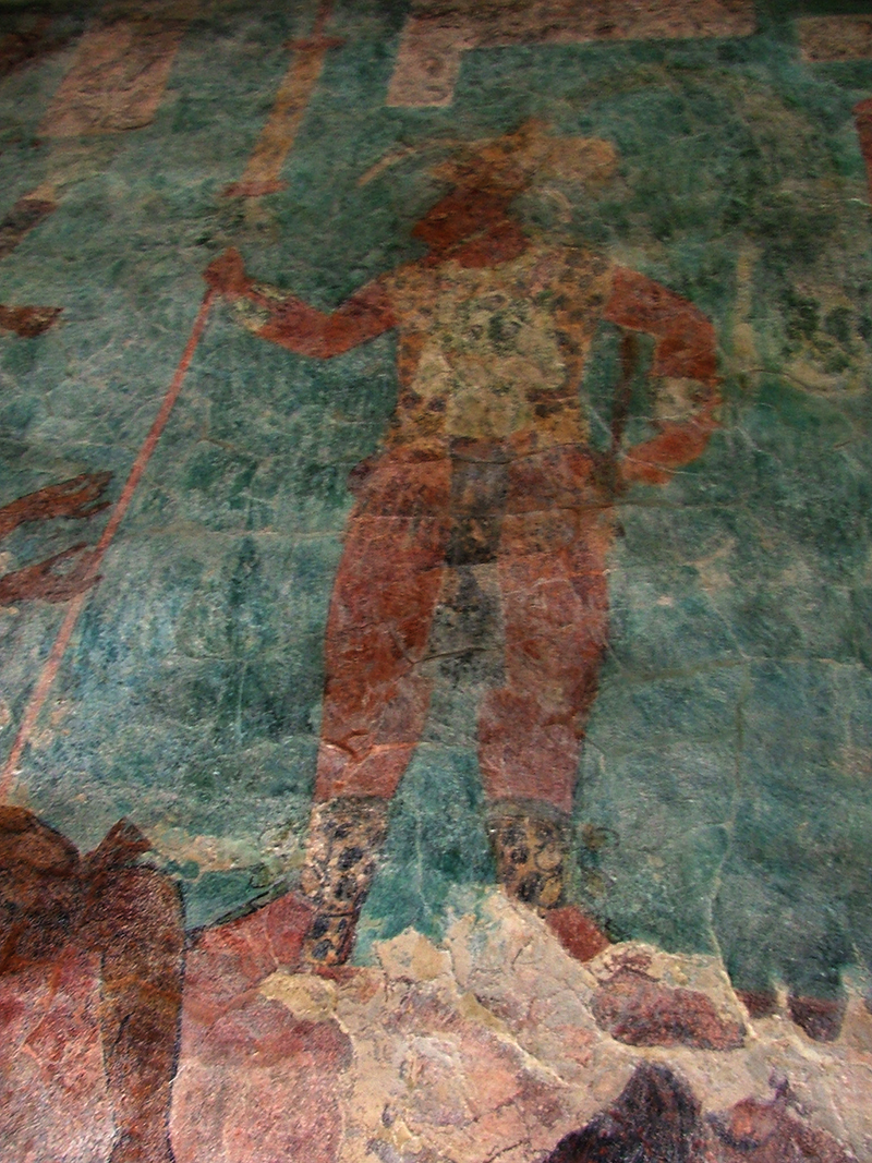 Detail of Chaan Muan and prisoners from the Bonampak murals