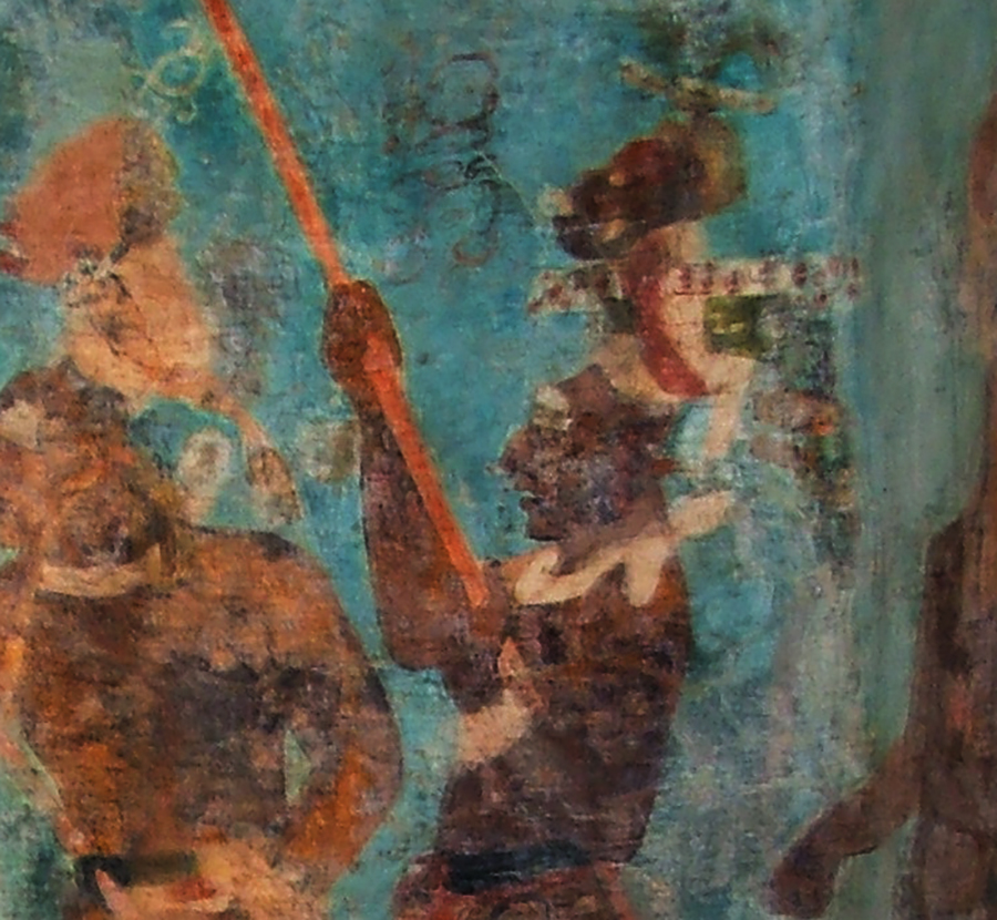 Bonampak Murals, Room 1: Closeup of fan-holding noble