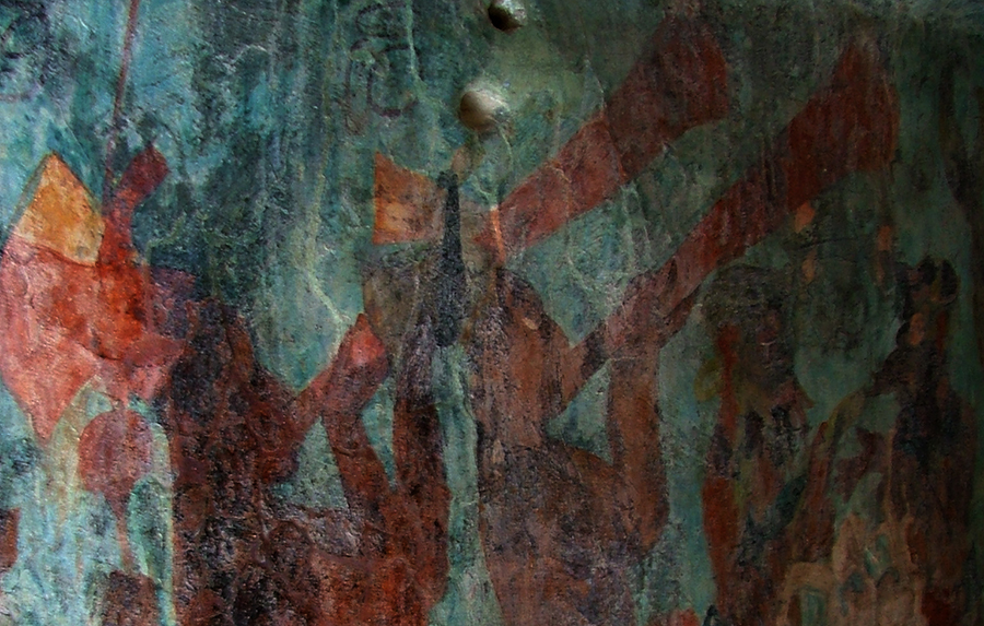 Bonampak Murals Room 1: Horn players in left lower register