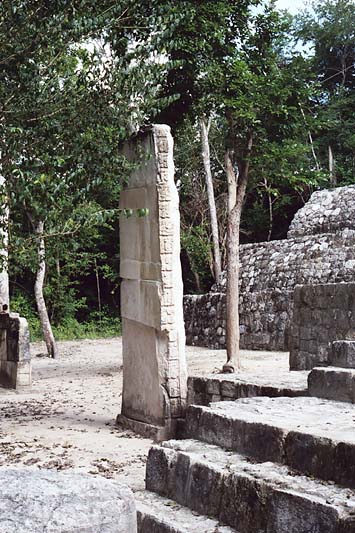 Evidence of stelae looting at Calakmul