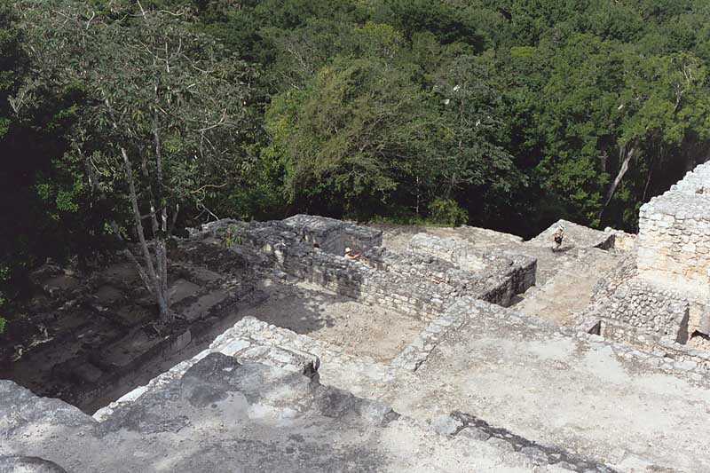 Ruined rooms at the summit of Structure II-A