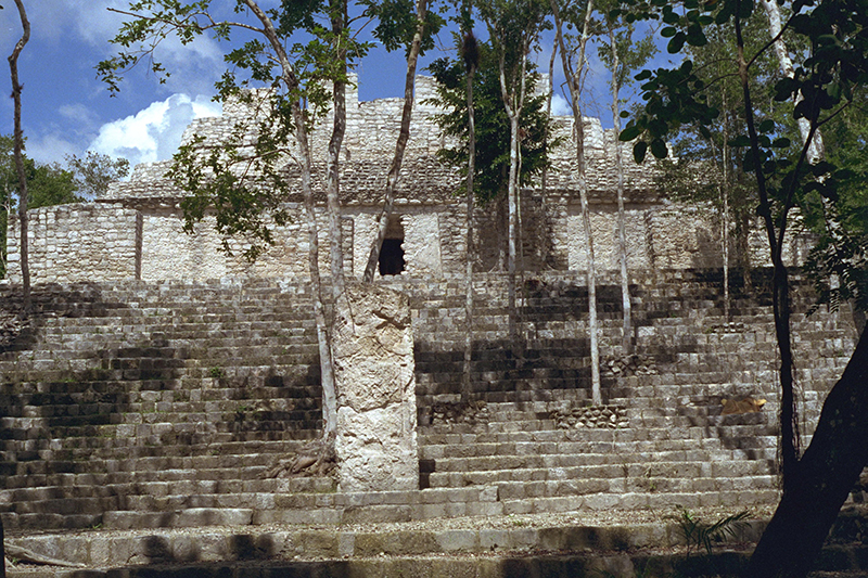 Structure XIII palace complex at Calakmul on a high platform