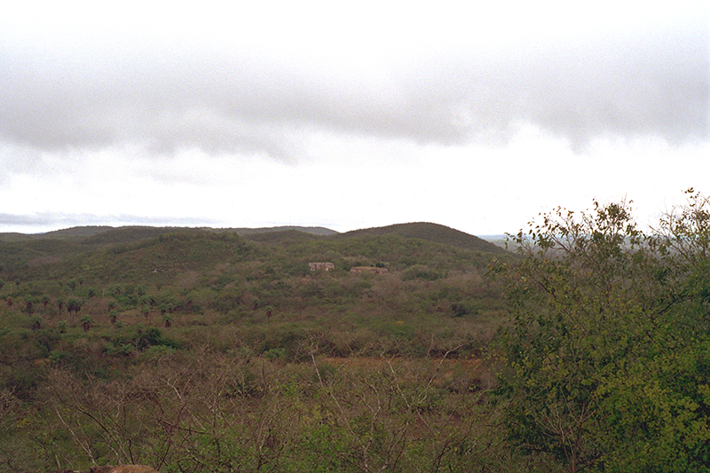 Panoramic view of the Puuc Hills from the Xetpol upper terrace