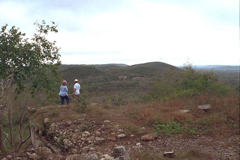 View looking across the valley towards the Chacmultun Group