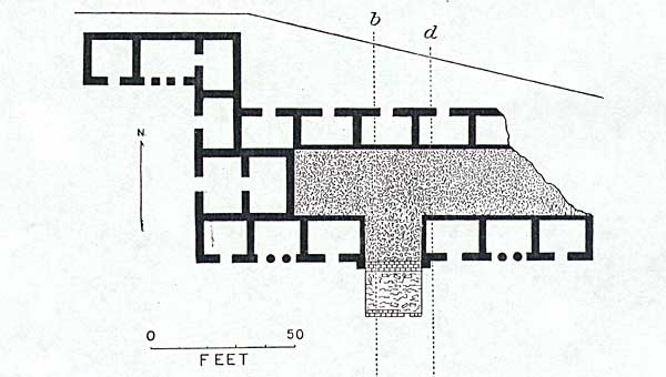 Thompson's 1904 Diagram of Edifice 1, Chacmultun