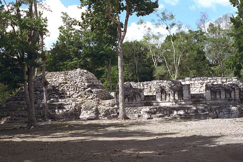 The restored exterior of Structure III, an elite residence on the Central Plaza