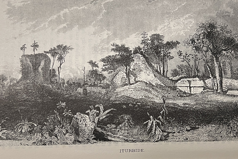 Catherwood's Etching of Structure 1A at Dzibilnocac, 1841