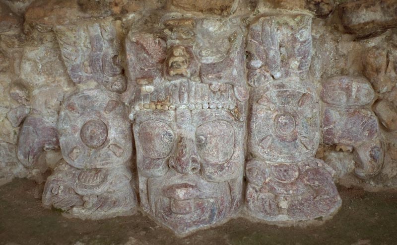 Temple of the Masks: Mask to left of central stair