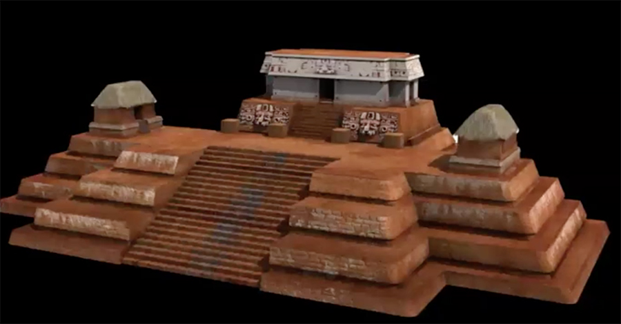 Reconstruction drawing of how Str 34 might have looked when painted