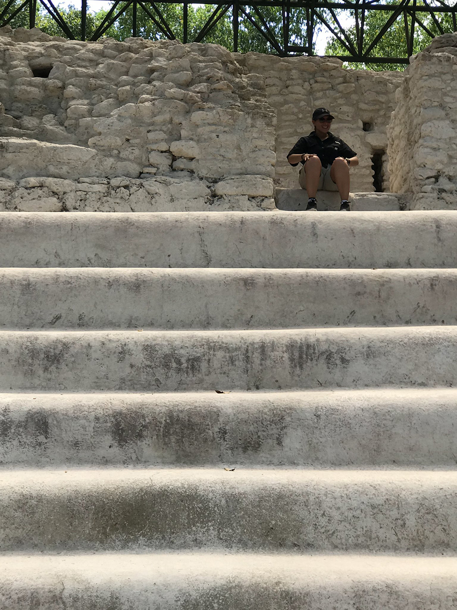 Photo of the temple sitting atop the Jaguar Paw Temple, El Mirador