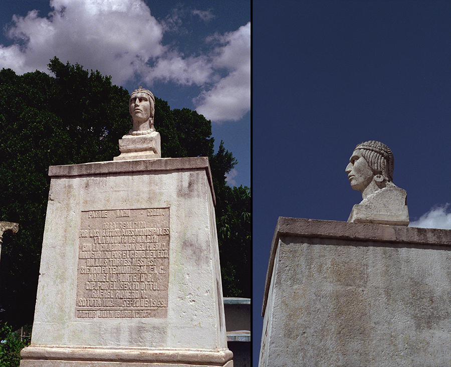 Statue of Nachi Cocom, last great ruler of the Cocom
lineage, erected in the town of Sotuta