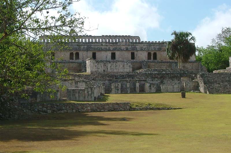 View of El Palacio (Structure 2C2) at Kabah