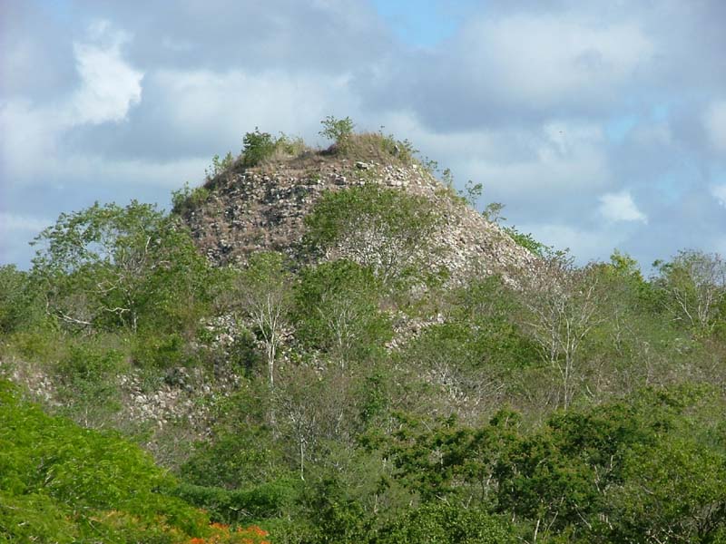 Unrestored Great Pyramid, Structure 1B2, at Kabah