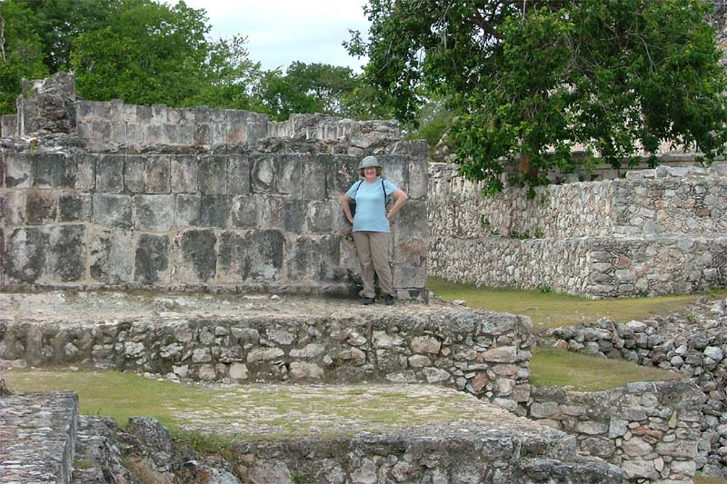 Massive retaining walls at Kabah