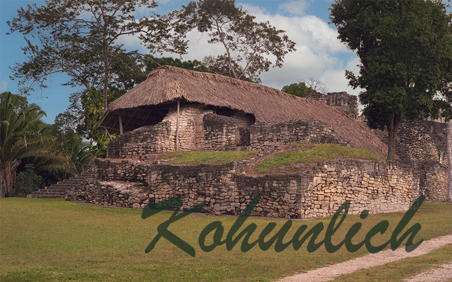 Panoramic header of the Temple of the Masks at Kohunlich
