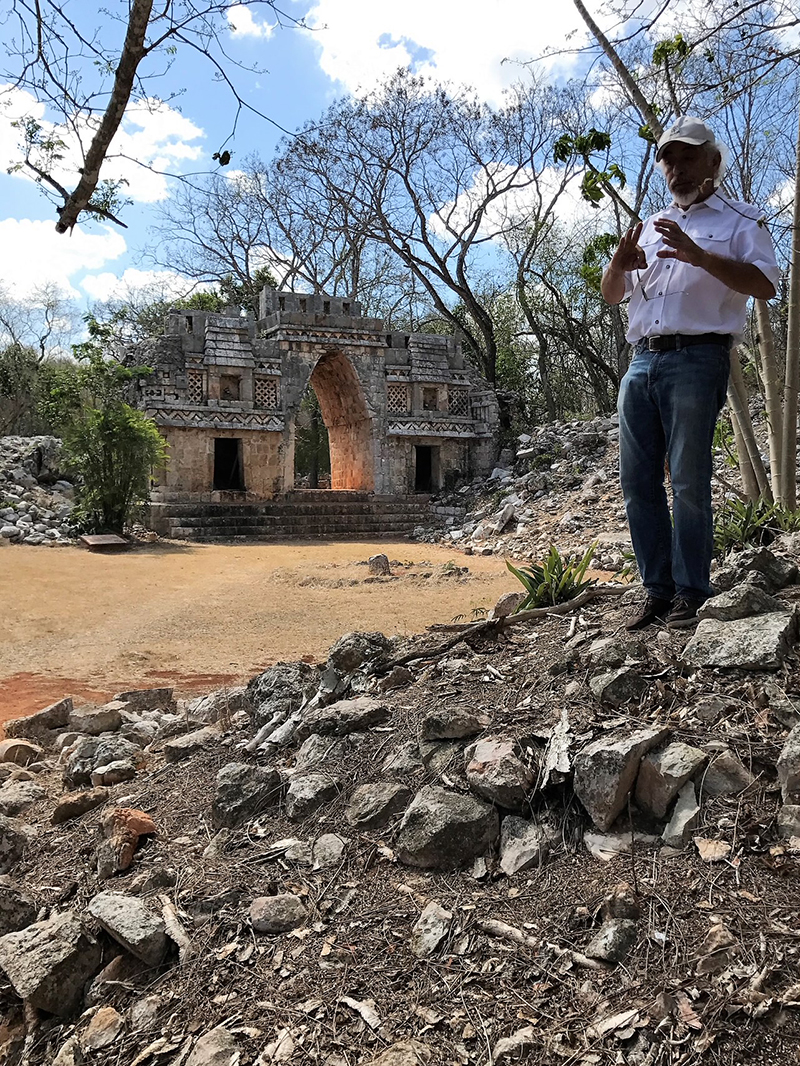 Labna Arch and fallen buildings defining Plazoleta Norte