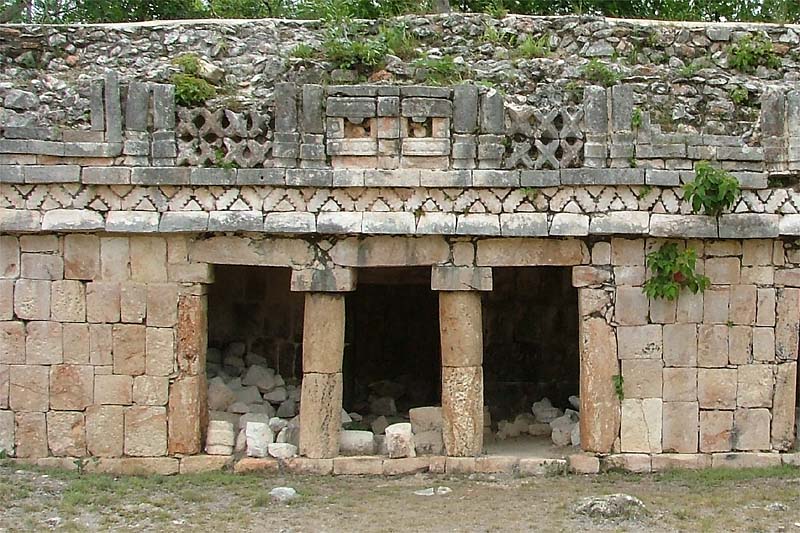 Interior of Palace rooms at Labna used for storing stone fragments