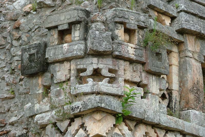 Labna Arch, chaac mask closeup of detail