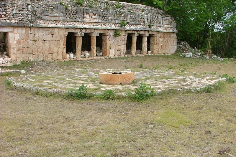 Close up of the Chultun on the second floor of the Palace showing the catch basin