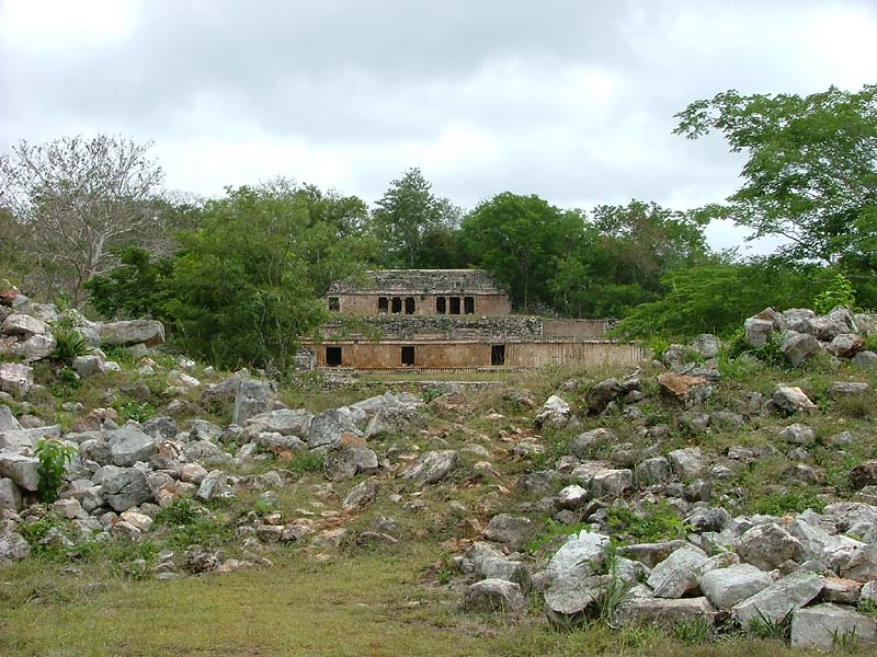 The first and second stories of the palace viewed from the surrounding ruins