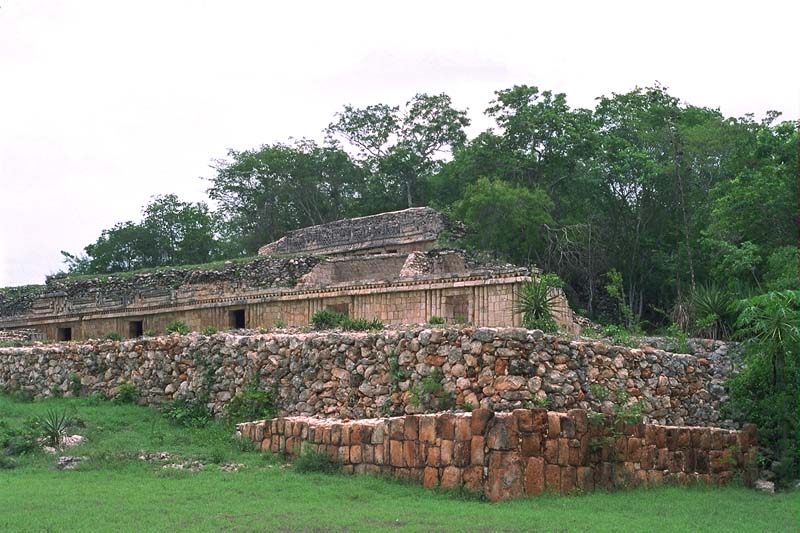Southwest corner of the Labna Palace showing the multi-level platform construction
