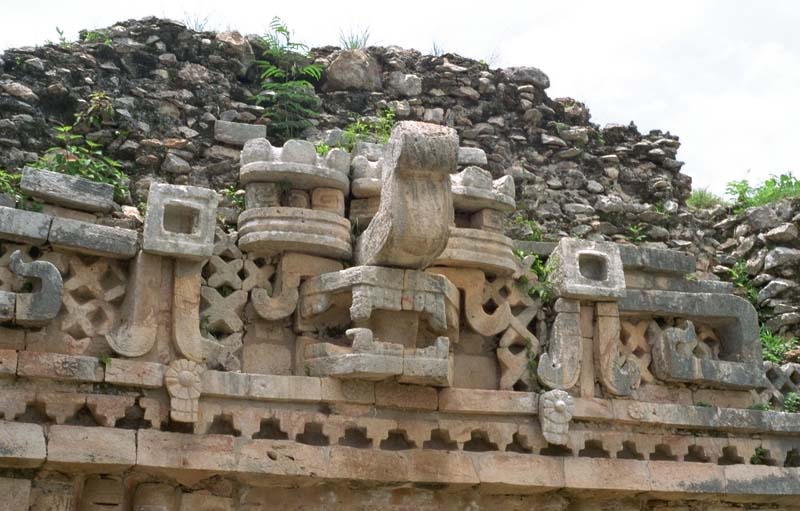 Chac Mask over last throne room entrance, containing dedication date