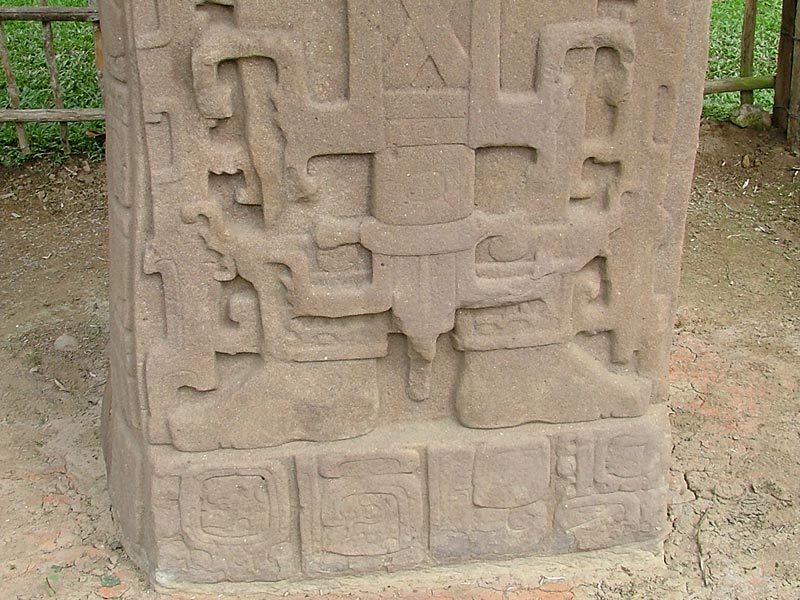 Detail of the glyphic pedestal on Stela C