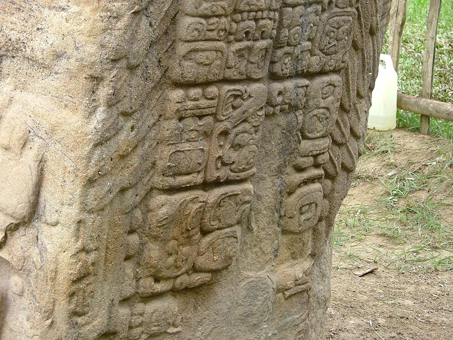 Quirigua: Monument 6 showing the west side inscriptions