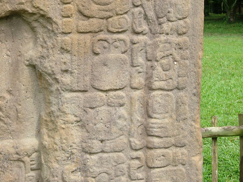 Hieroglyphic text on Stela J