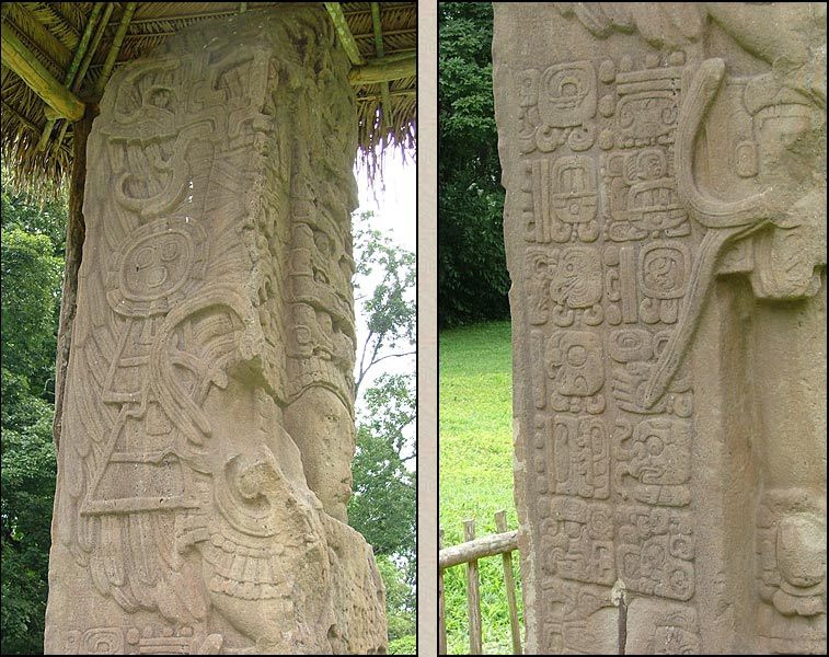 North Side of Stela J showing inscriptions