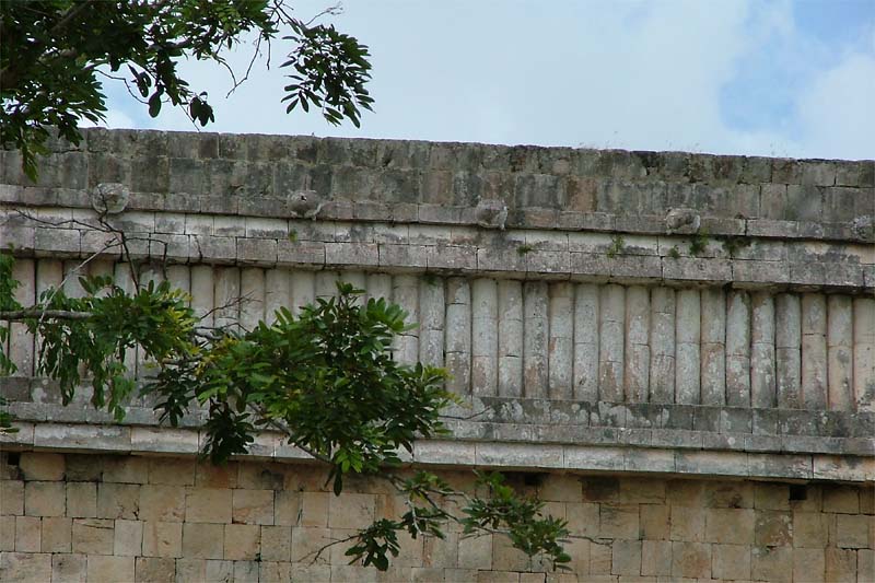 House of the Turtles, closeup of turtles tenoned onto the middle of the ornice molding.