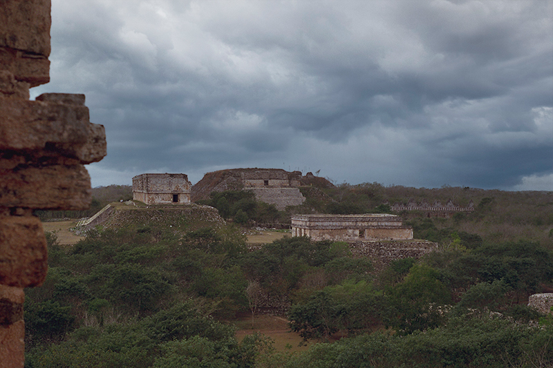 Uxmal, Photo from top of Temple of the Magician showing massive building platforms