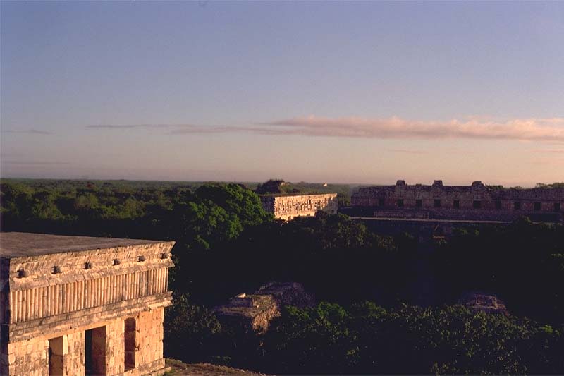 Uxmal, Photo of House of the Turtles at dawn on summer solstice