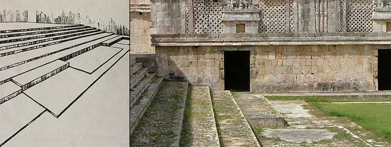 Nunnery Quadrangle, East Building Ceremonial Steps of different elevations