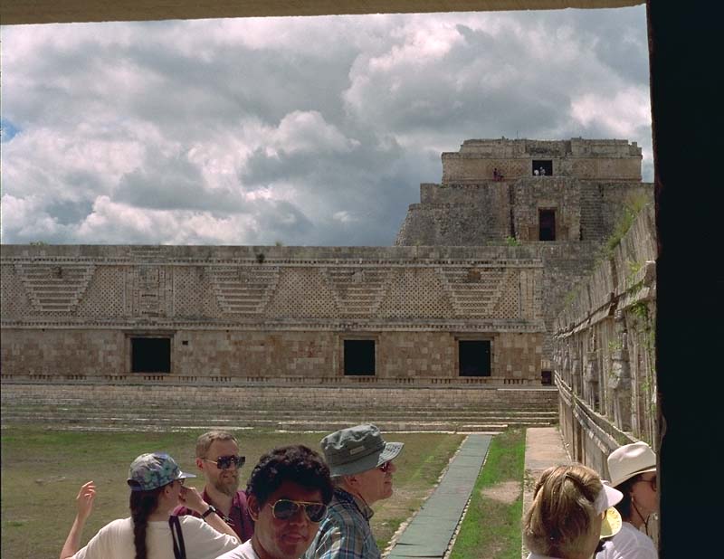 Uxmal, Nunnery Quadrangle, East Building: architectural elevation and perspective