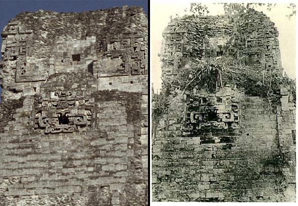 Xpujil: Feline stucco mask